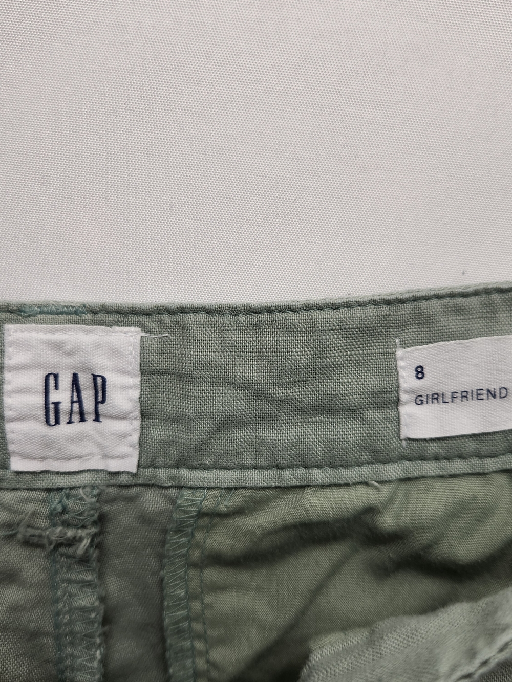 ⭐️GAP Desert Sage Linen Cotton Girlfriend Chino Pants 8 Green Minimalist Summer - Picture 6 of 11